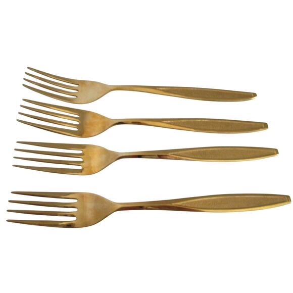 Royalton Antigua Gold Electroplate 7.5" Dinner Forks Set Of 4 - Picture 3 of 4